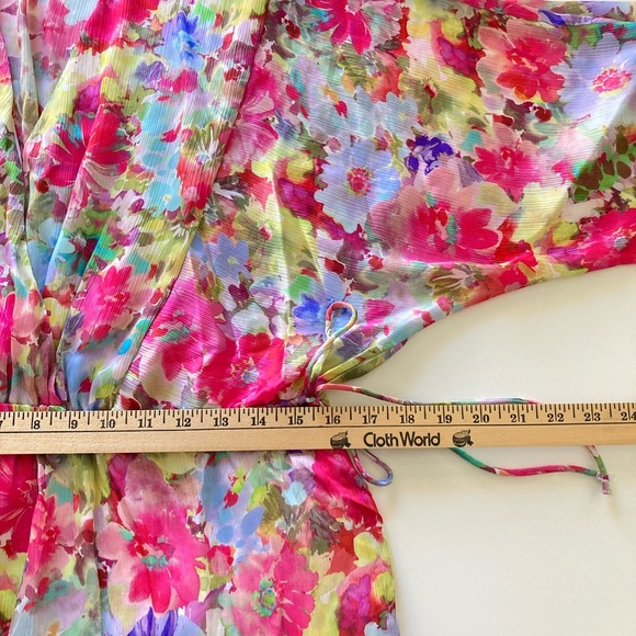 Zara Mini Floral Print Dress long sleeve size L - Picture 6 of 9